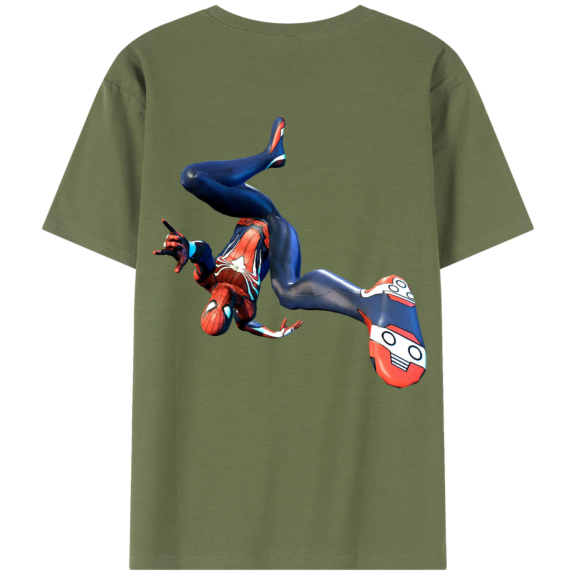 （画像用） Spider Man スパイダーマン 綿100％半袖Tシャツ（背面プリント）